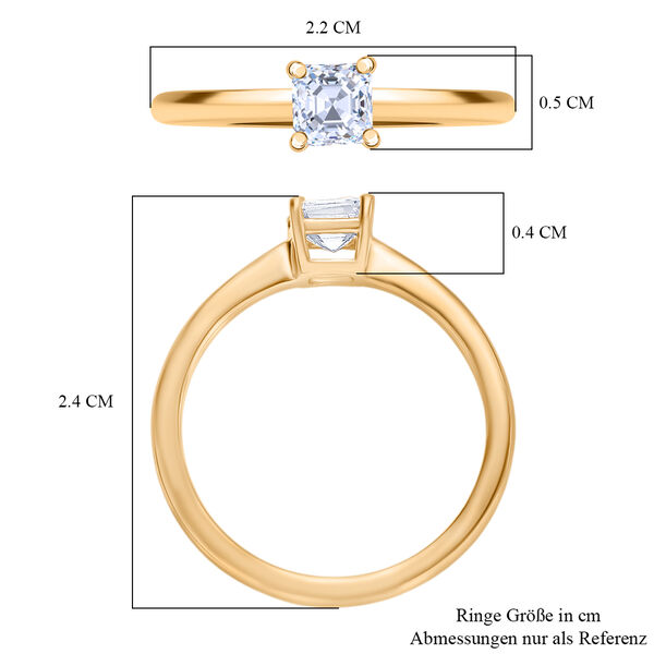 LUXURIANT SGL zertifizierter VS-EF Labor Diamant Ring im Asscher-Schliff - 0,50 ct. image number 6