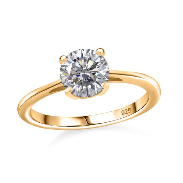 Moissanit Ring, 925 Silber vergoldet - 0,94 ct. image number 4