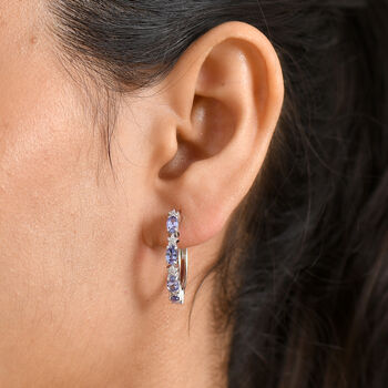 D'Joy Tansanit, Wei&szlig;er Zirkon Ohrringe 925 Silber Rhodiniert ca. 2,34 ct.