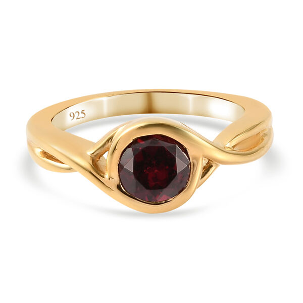 Rhodolith Granat Ring 925 Silber vergoldet  ca. 1,11 ct image number 0