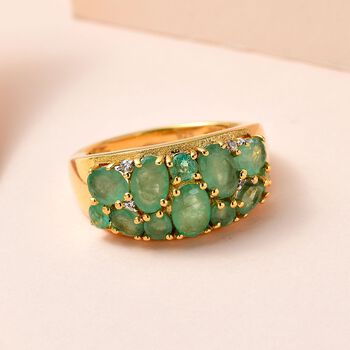 Kagem sambischer Smaragd Cluster Ring- 2,76 ct.