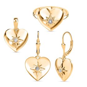 Schmuckset mit Diamantakzenten im Herz-Design