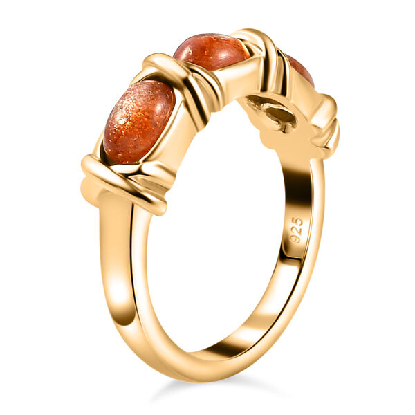 Korevora Sonnenstein 3-Stein-Ring, 925 Silber vergoldet  ca. 1,49 ct image number 5