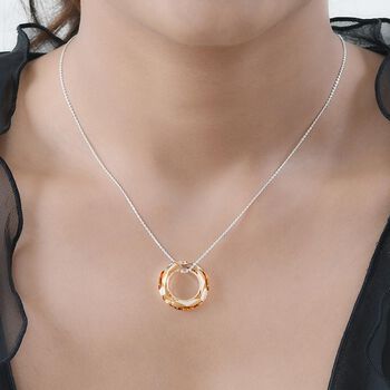 Goldener Schatten-Kristall Anh&auml;nger mit Kette - 14 ct.
