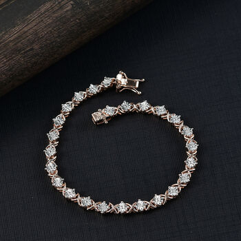 EverTrue 19cm Armband mit Diamantakzenten in Ros&eacute;goldton