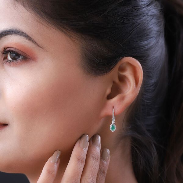 AAA Smaragd und Zirkon-Ohrringe - 0,65 ct. image number 3