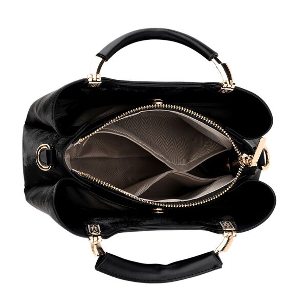 LA MAREY Crossbody Tasche mit Rei&szlig;verschlussf&auml;chern und verstellbarem Schulterriemen, 25x20x11cm, Schwarz image number 6