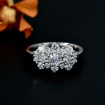 J Francis gefertigt mit SWAROVSKI- Swarovski Zirkonia Ring, 925 Silber rhodiniert