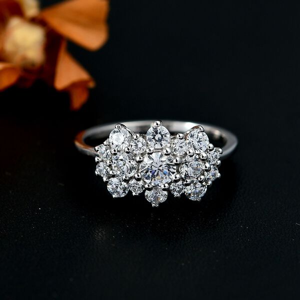 J Francis gefertigt mit SWAROVSKI- Swarovski Zirkonia Ring, 925 Silber rhodiniert image number 2