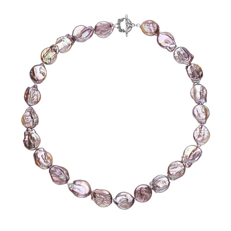 Mehrfarbige Keshi Perlen-Halskette in Silber, 50 cm, 222,50 ct. image number 0
