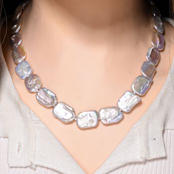 D'Joy wei&szlig;e Keshi Perle 50cm Halskette