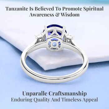 RHAPSODY zertifiziert und gepr&uuml;ft AAAA Tansanit und VS-EF Diamant Ring in 950 Platin - 2,30 ct.