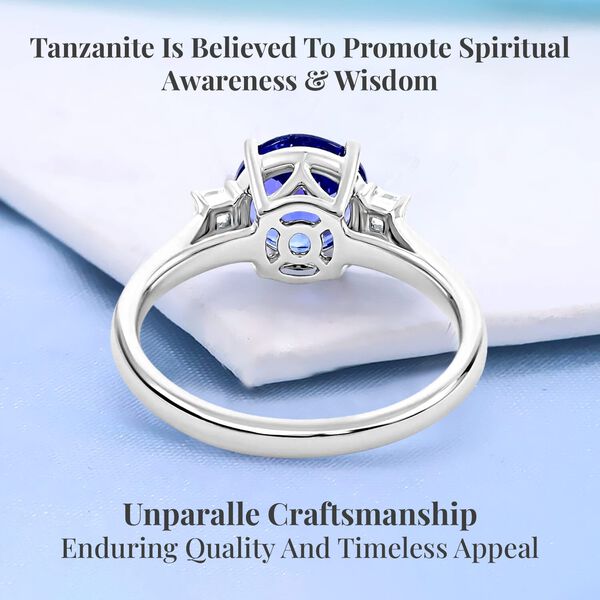 RHAPSODY zertifiziert und gepr&uuml;ft AAAA Tansanit und VS-EF Diamant Ring in 950 Platin - 2,30 ct. image number 3