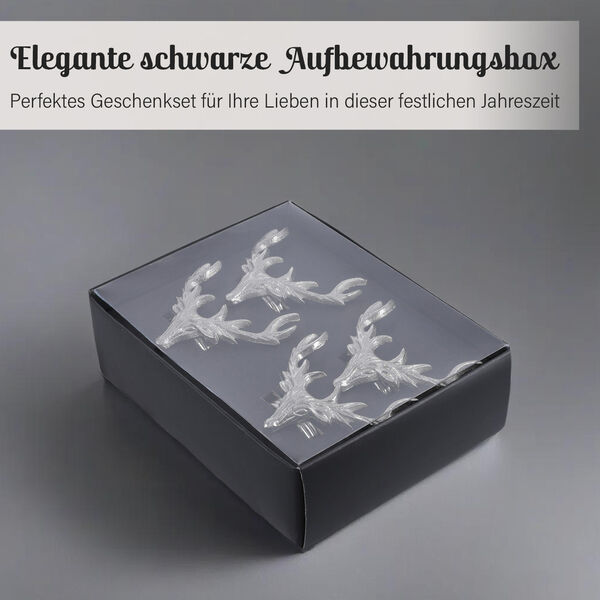4er Set Rentier Serviettenhalter, 8x6,5cm, silber image number 10