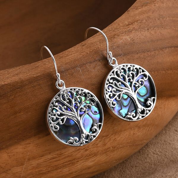 Royal Bali Kollektion - Abalone Muschel Lebensbaum-Ohrringe image number 1