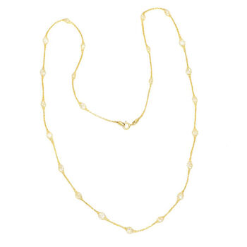 Maestro Kollektion - Italienische Halskette mit Zirkonia, ca. 50 cm, 375 Gelbgold