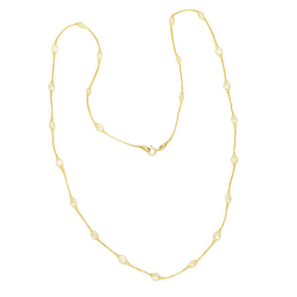 Maestro Kollektion - Italienische Halskette mit Zirkonia, ca. 50 cm, 375 Gelbgold