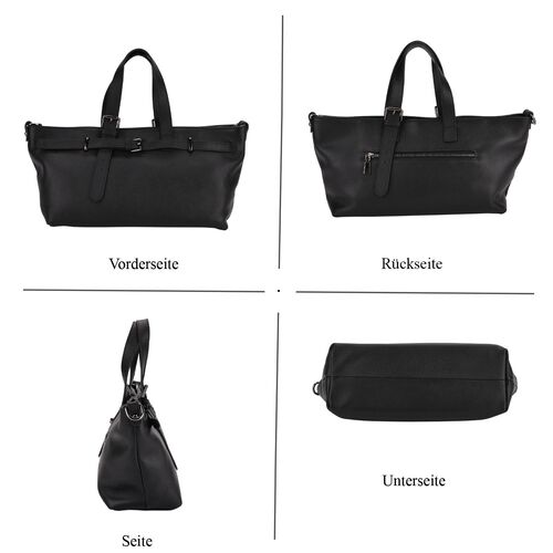 "lifestyle-Color:Black  size/Profile:Genuine Leather crossbody bag :wall(exterior);Genuine Leather. Lining(interior):polyester   Pockets(exterior):zipped-2;Pockets(interior):Zipped-2;slip-1 Measurement(cm): 32*12*19cm shoulder srap:130cm" image number 1