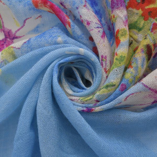 100% Merino Woll-Schal mit Quasten, 70x180cm, Mehrfarbig image number 5