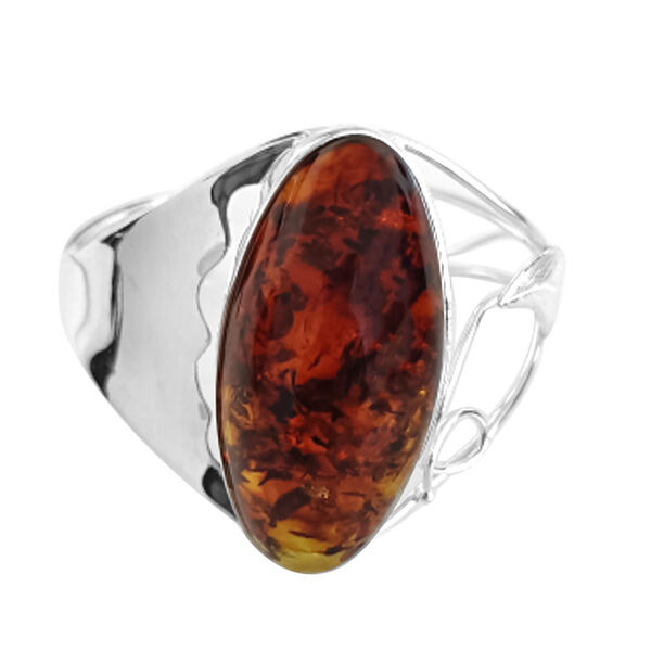 Nat&uuml;rlicher baltischer Bernstein Armreif, ca. 19 cm, 925 Silber image number 0