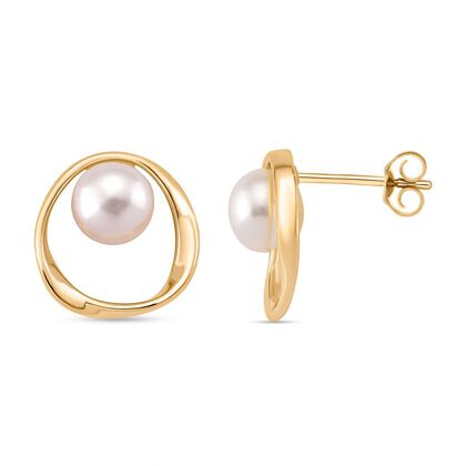 Wei&szlig;e S&uuml;&szlig;wasser Perle Ohrringe 925 Silber vergoldet