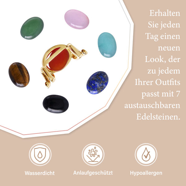 EVER TRUE schlichte Solitär-Edelstein-Halskette in Goldton image number 3