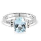 Espirito Santo Aquamarin und Diamant Ring 925 Silber platiniert  ca. 1,77 ct image number 0