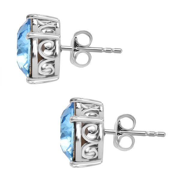 J Francis gefertigt mit SWAROVSKI- Aquamarin Swarvoski Kristall Ohrringe image number 5