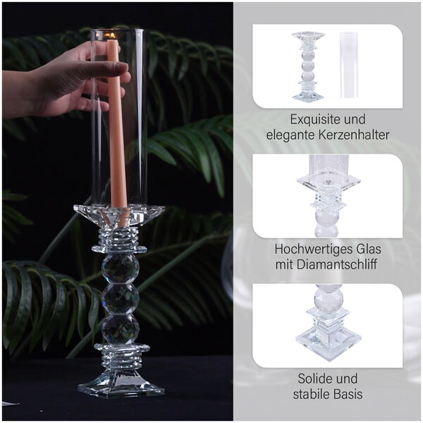 The 5th Season Kristall-Kerzenhalter, 47cm H&ouml;he, Silber image number 9