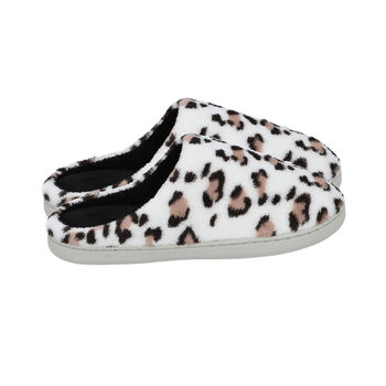 Superweiche Memory Foam Hausschuhe, Leopardenmuster, Gr&ouml;&szlig;e 36, Wei&szlig; und Schwarz