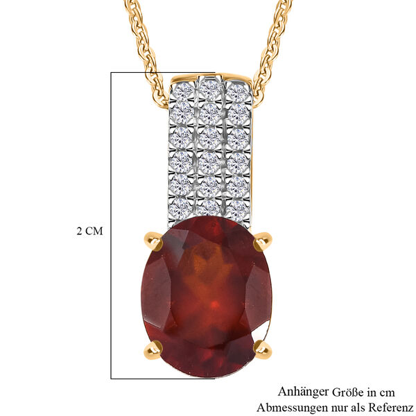 D'Joy AAA Hessonit Granat und Zirkon Ring und Anh&auml;nger mit 50cm Kette image number 7