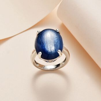 Kyanit Ring, 925 Silber platiniert, (Gr&ouml;&szlig;e 18.00) ca. 16.78 ct