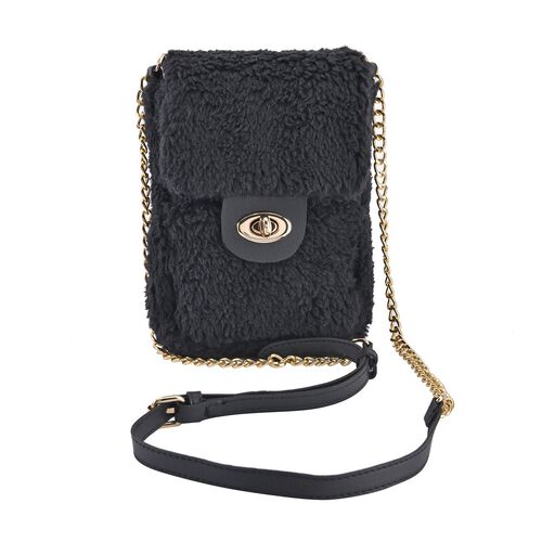Kunstfell Crossbody-Tasche schwarz image number 0