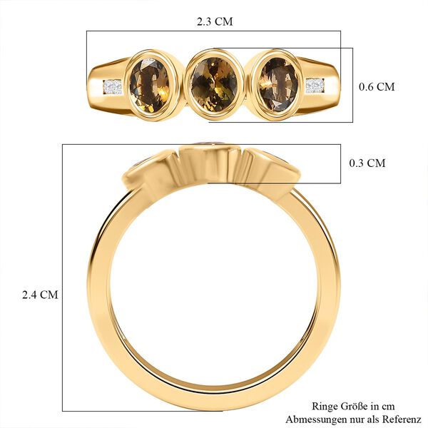 Natürlicher, goldener Tansanit und Zirkon-Ring - 1,12 ct. image number 7