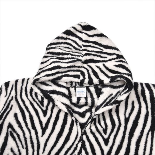 Hoodie mit Kapuze im Zebra-Muster, Weiß und schwarz image number 3