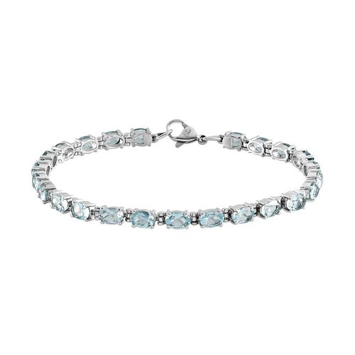 Himmelblaues Topas-Armband, ca. 20 cm, Edelstahl, ca. 14.11 ct image number 0