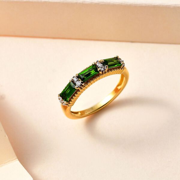 Natürlicher Chromdiopsid und Zirkon-Ring - 0,85 ct. image number 2