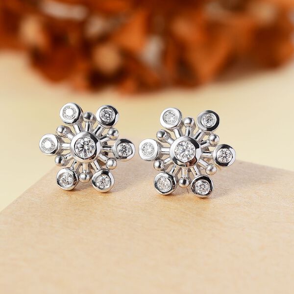 Moissanit Schneeflocken Ohrringe - 0,57 ct. image number 2