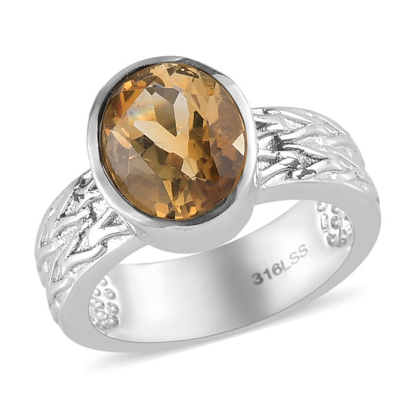 Citrin-Ring, reiner Edelstahl  ca. 2,43 ct image number 4