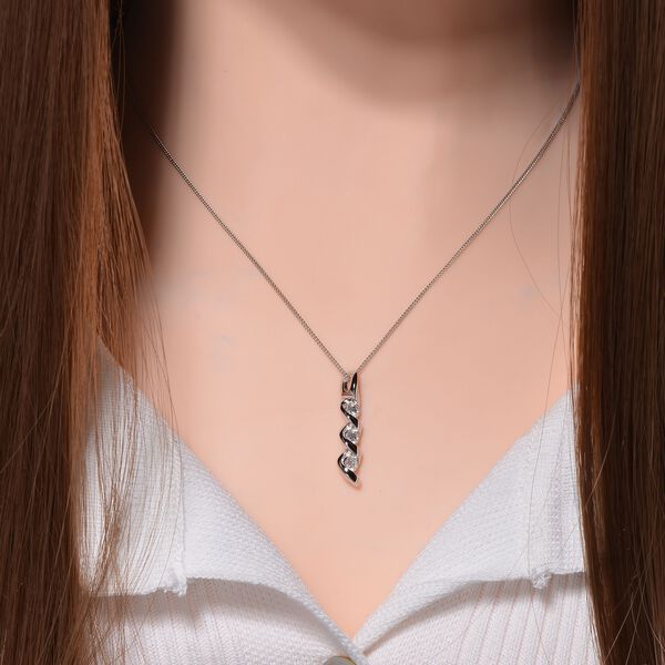 Moissanit Anhänger mit 45cm Kette - 0,45 ct. image number 2