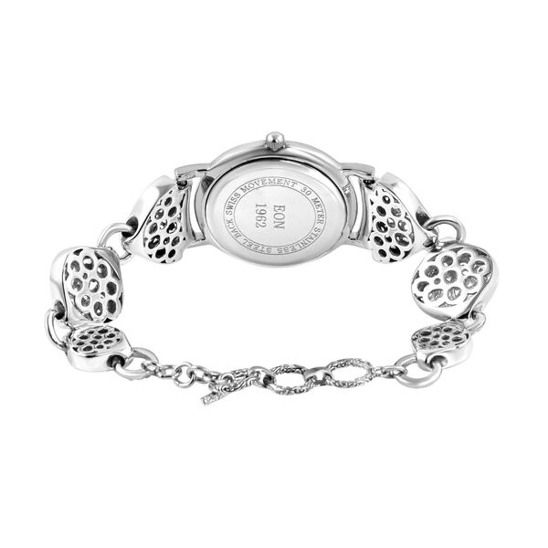 Royal Bali - EON 1962 Schweizer Uhrwerk - Schwarz oxidierte und wasserdichte Uhr, 19cm,  925 Silber ca. 22,00g image number 3