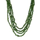Nat&uuml;rliche Chromdiopsid mehrreihige Halskette, ca. 56 cm + 5 cm Extender 925 Silber rhodiniert ca. 200.00 ct