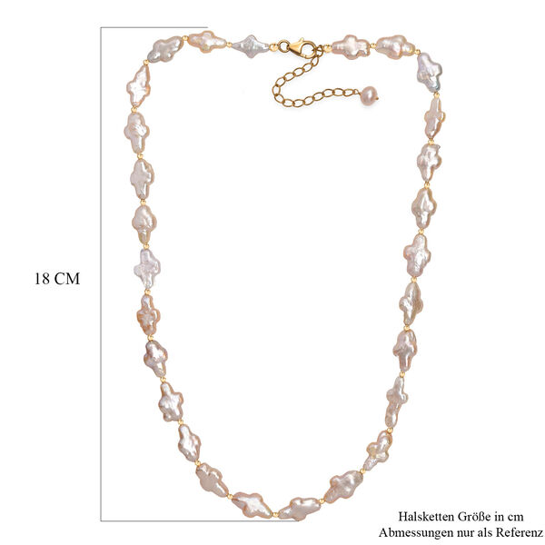 AAA Süßwasser Perle Halskette ca. 45 cm+ 5 cm Extender, 925 Silber 750 Gelbgold Vermeil image number 5