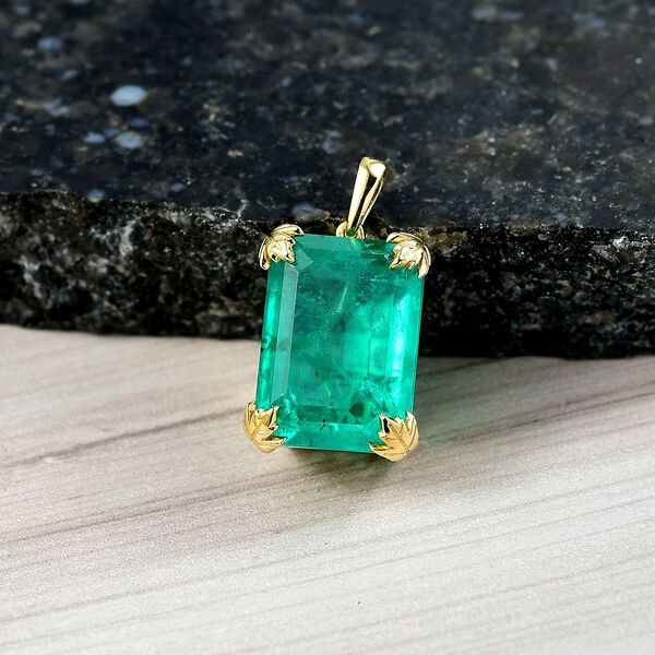 D'Joy Smaragd Triplett Quarz Anhänger - 18,56 ct. image number 2