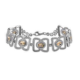 Citrin Armband, ca. 20 cm, Edelstahl ca. 2.96 ct