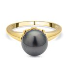 Tahiti-Zuchtperlen-Ring, 10-11mm, 925 Silber vergoldet (Größe 16.00)
