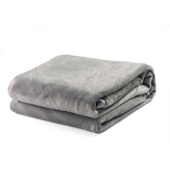 Premium Kuscheldecke aus 100% Mikrofaser, Grau