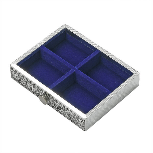 Oxidierte 3-stufige Schmuckbox mit Elefantenprägung und Samt-Innenfutter image number 6