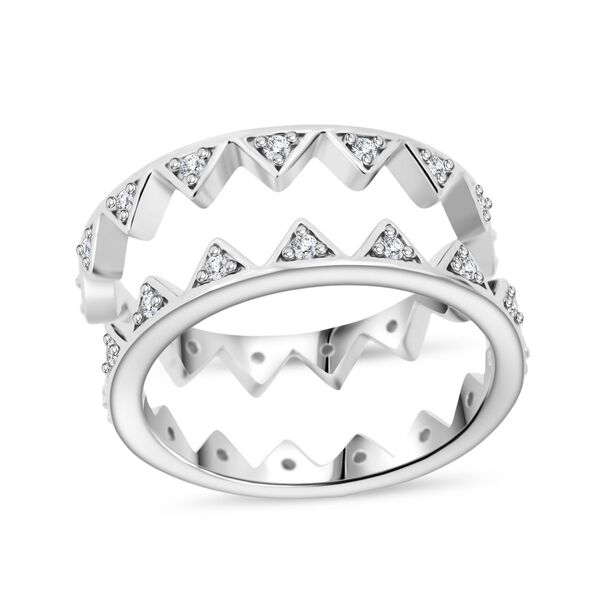 Lustro Stella 2er-Set weiße Zirkonia Ringe image number 3