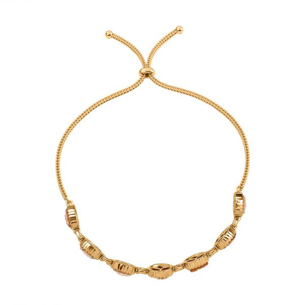 Italienische Kamee Armband aus Conch-Muschel in Goldton, 19cm image number 4